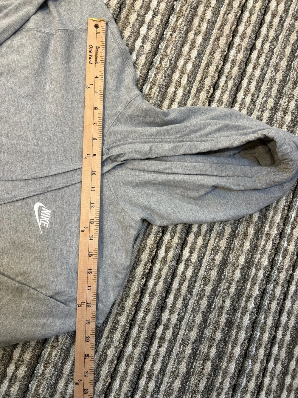 Nike Light Gray Pullover Hoodie with White Swoosh